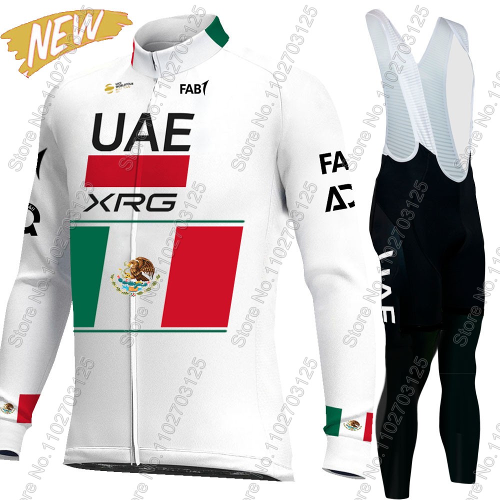 Cycling Bib Shorts - ชุดเสื้อเจอร์ซีย์ปั่นจักรยานทีม UAE ปี 2026 สำหรับผู้ชาย แขนยาว